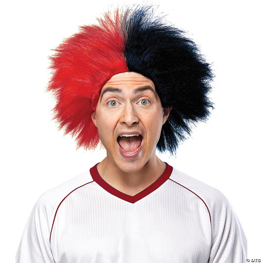 RED AND BLACK SPORTS WIG