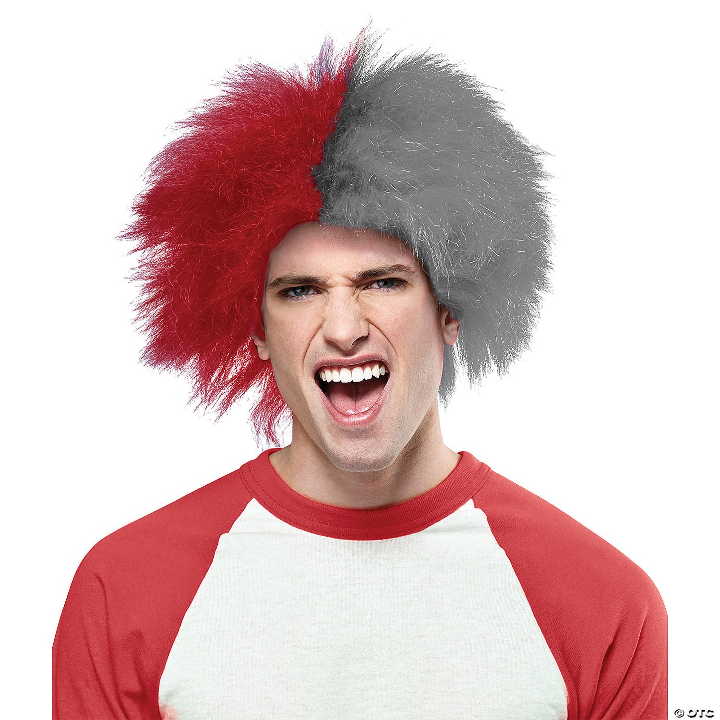 RED AND GREY SPORTS WIG