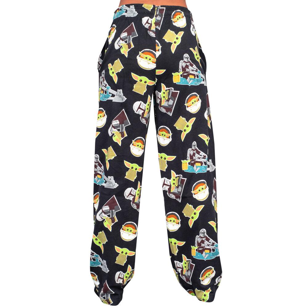 Star Wars The Mandalorian Baby Yoda Pajamas Black Lounge Pants