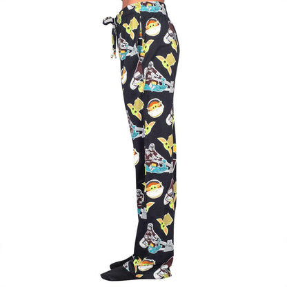 Star Wars The Mandalorian Baby Yoda Pajamas Black Lounge Pants