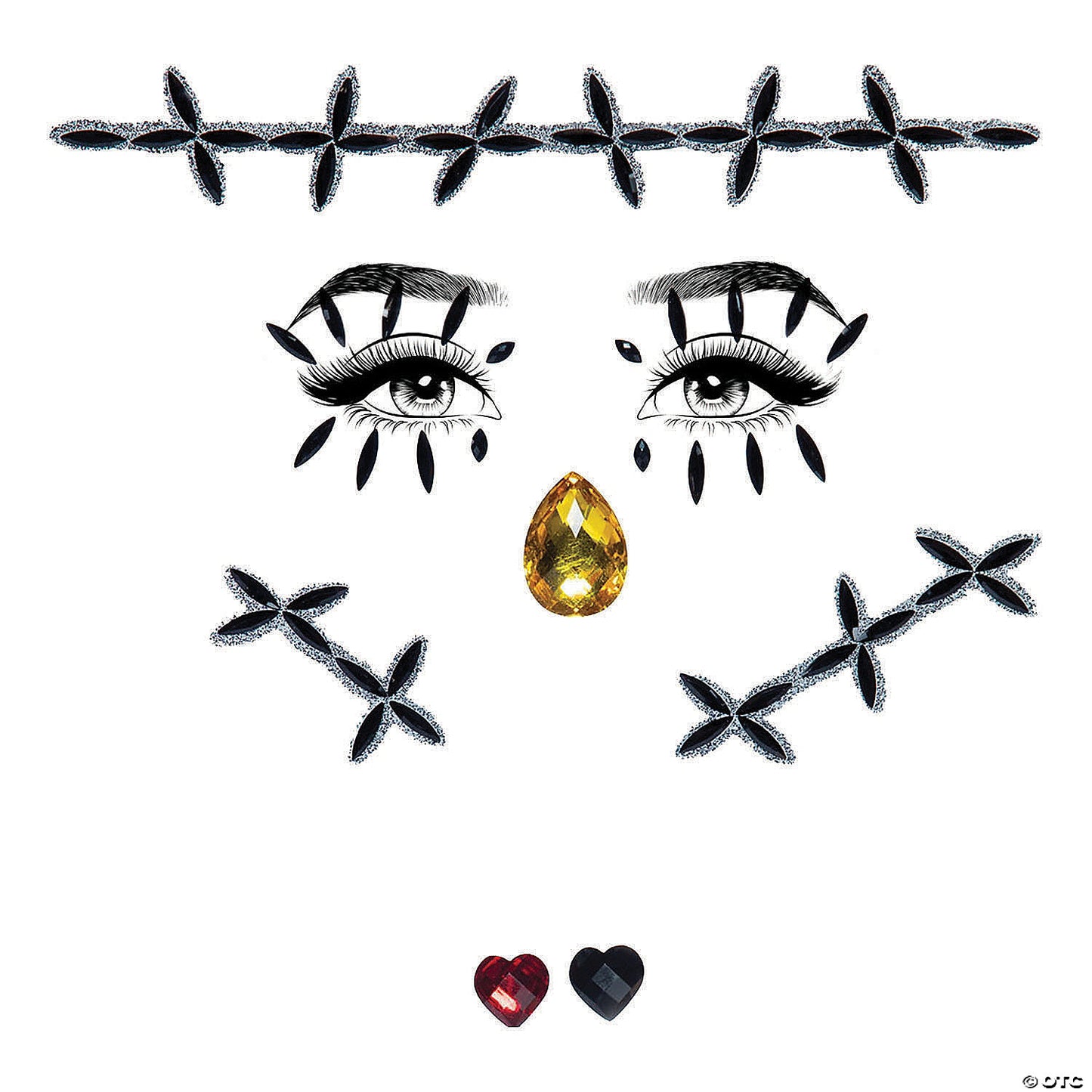 STITCHES JEWELED FACE STICKER