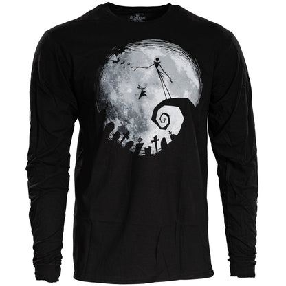 The Nightmare Before Christmas Moon Long Sleeve Adult Unisex Shirt Black