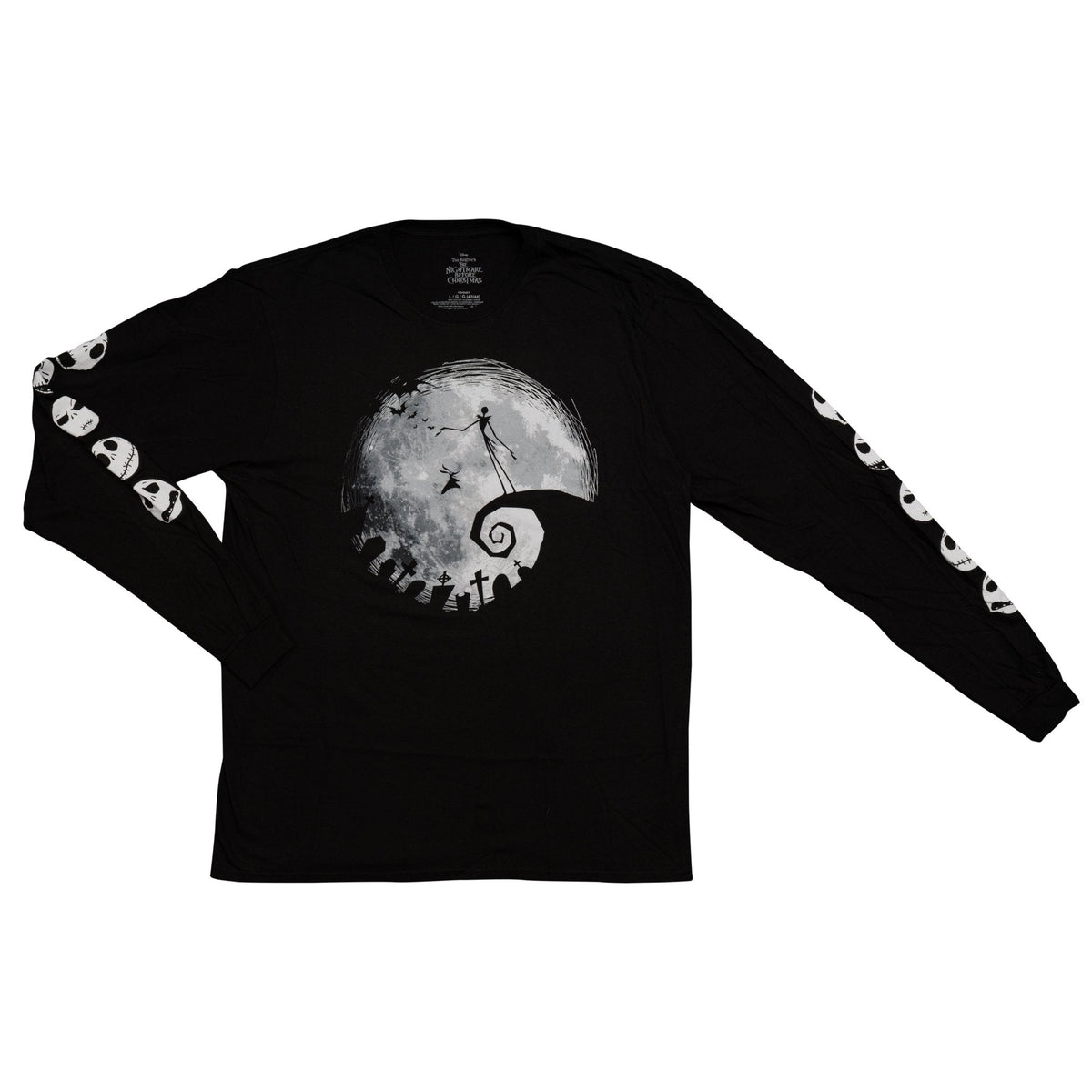 The Nightmare Before Christmas Moon Long Sleeve Adult Unisex Shirt Black