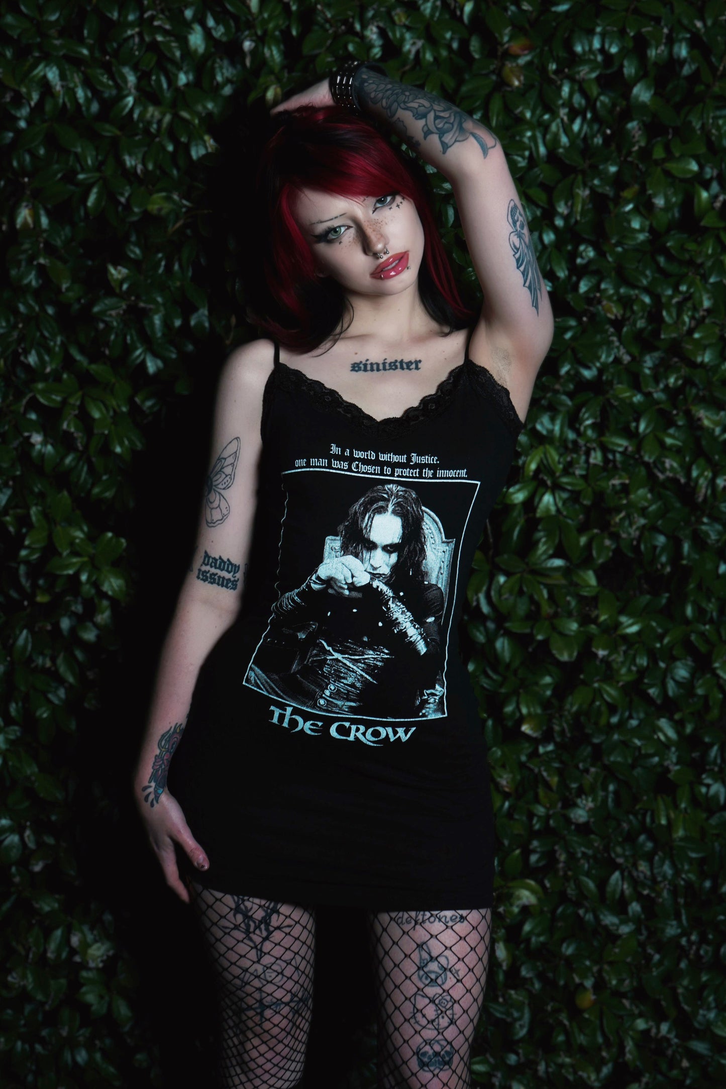 The Crow Black Lace Strap Dress