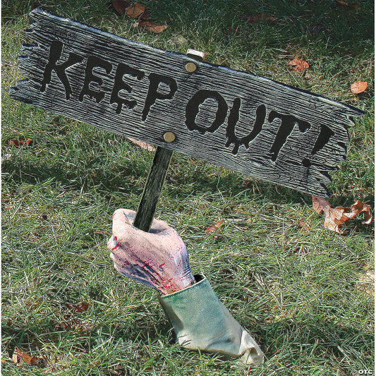 WARNING FROM BELOW-KEEP OUT SIGN