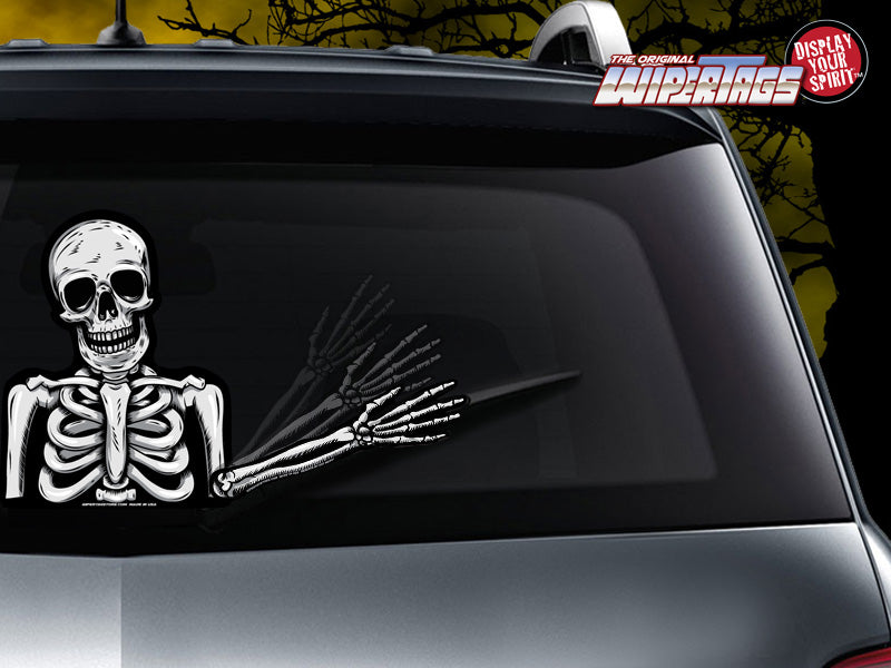 Skully the Waving Dead Skeleton WiperTag, product photo 1 of 4