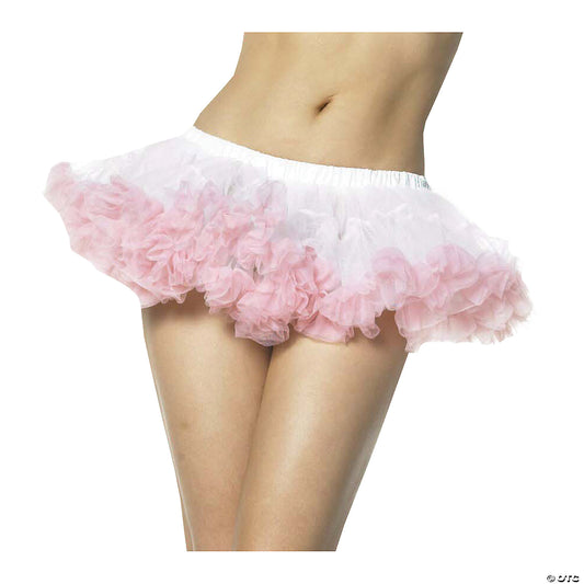PUFFY CHIFFON MINI PETTICOAT-PNK/WHT