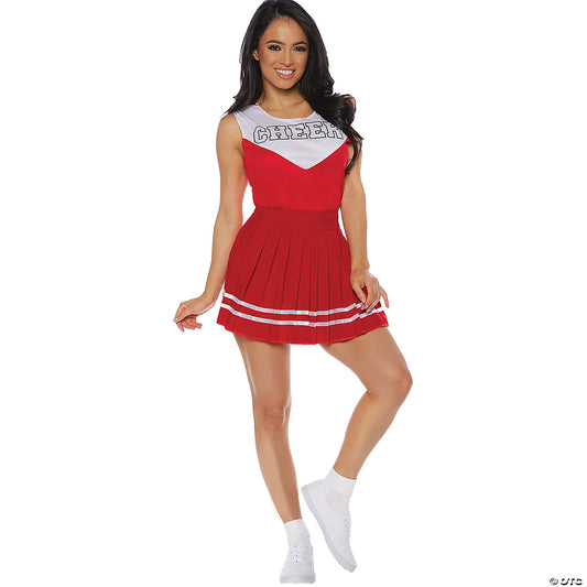 WOMEN'S CHEERLEADER COSTUME RED LG
