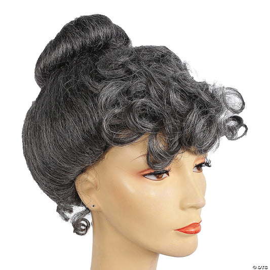 GIBSON GIRL WIG DARK BROWN GREY 44
