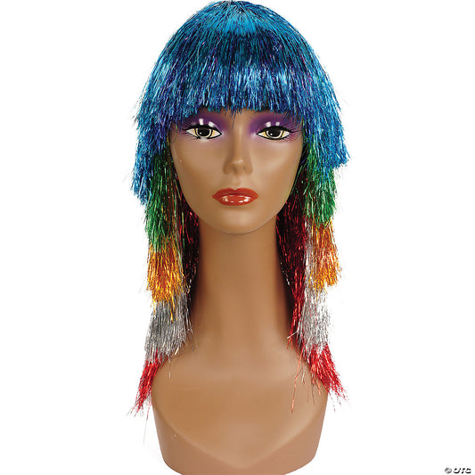 TINSEL PAGEBOY WIG-MULTICOLOR