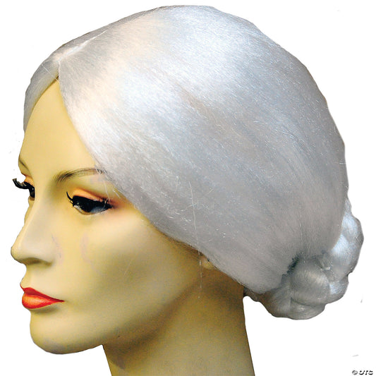 BARGAIN OLD LADY BUN WIG-WHITE