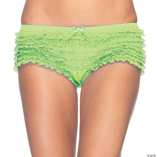 RUFFLED BOYSHORTS-NEON GREEN