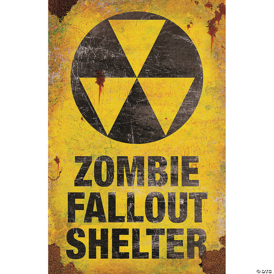ZOMBIE FALLOUT SHELTER SIGN
